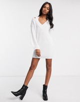 Thumbnail for your product : ASOS DESIGN cut out v neck jumper dress
