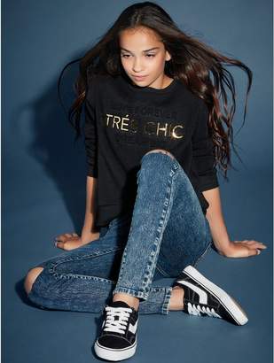 M&Co Teen acid wash ripped skinny jeans