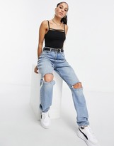 Thumbnail for your product : ASOS DESIGN cami bodysuit with strap detail in black