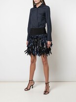 Thumbnail for your product : Sara Roka Feather Embellished Shirt Dress
