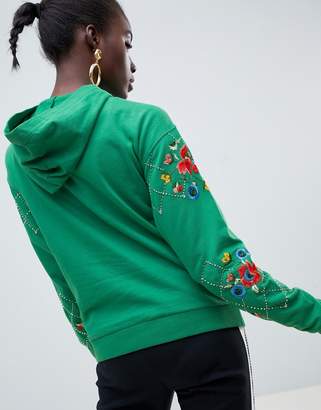 ASOS Design DESIGN hoodie with embroidery and embellishment
