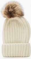 Thumbnail for your product : boohoo Rib Knit Beanie With Large Faux Fur Pom