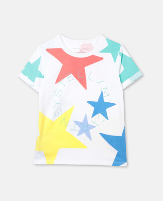 Stella McCartney Multicolour Stars Cotton T-shirt, Flame
