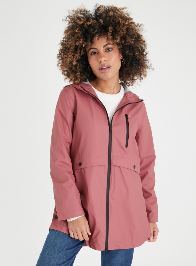 Petite Long Pink Raincoat Petite Waterproof Coat Store