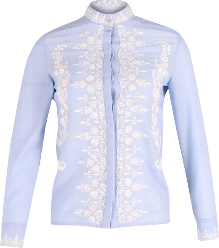 Vilshenko Embroidered Mock-Neck Shirt