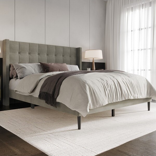 Home Design HomeDesignDanvilleTuftedUpholsteredPlatformBedGrayFull