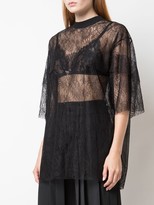 Thumbnail for your product : Vera Wang oversized sheer lace T-shirt