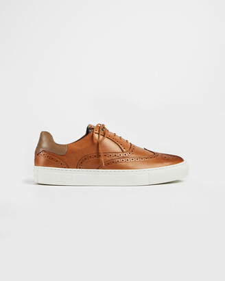 tan leather trainers womens