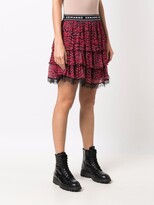 Thumbnail for your product : Ermanno Ermanno Zebra-Print Tiered Miniskirt
