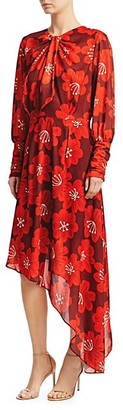 Dodo Bar Or Melody Long-Sleeve Asymmetric Floral A-Line Shirtdress