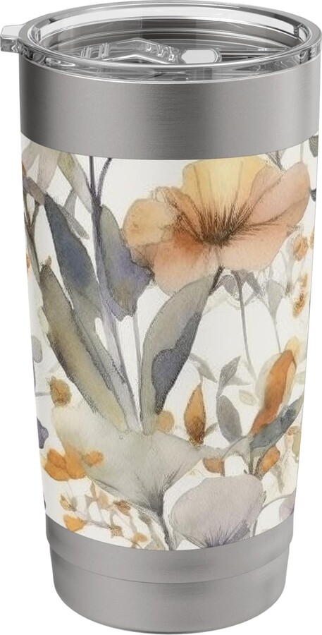 Stock Flower Watercolor Wildflower Pattern Merch Stock Flower Watercolor Wildflower Pattern Graphic Stainless Steel Insulated Tumbler