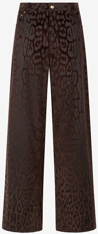 Roberto Cavalli Jaguar Pattern Corduroy Pants