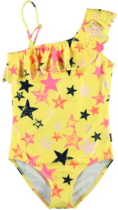 Molo Girl's Net Star Printed One-Piece Swimsuit, Size 4-14