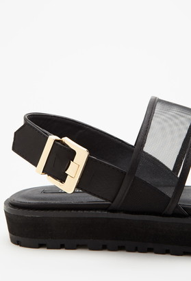 Forever 21 Mesh-Strap Flatform Sandals