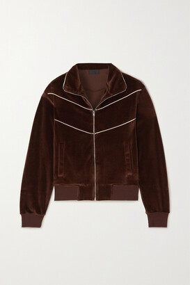Nili Lotan Andreas Cotton-blend Velour Track Jacket - Brown 