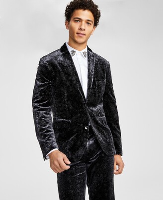 INC International Concepts Men's Slim-Fit Paisley Velvet Suit Jacket, Created for Macy's
