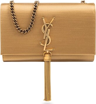 Yves Saint Laurent YSL Gold Monogram Bill Pouch Golden Leather Pony-style  calfskin ref.203043 - Joli Closet