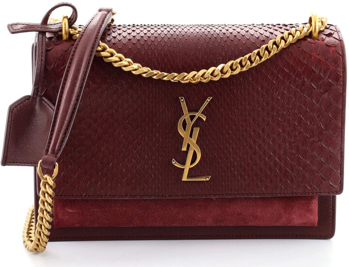 Saint Laurent Sunset Crossbody Bag Python with Leather and Suede Medium ShopStyle