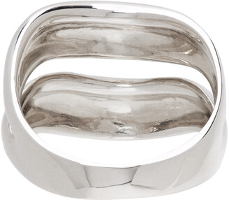 AGMES Silver Double Wave Ring