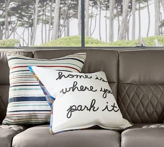Pottery Barn Airstream Plaid Sentiment Pillow Cover