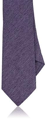 Barneys New York Men's Textured Silk-Cotton Necktie - Purple