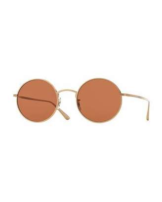 Oliver Peoples The Row After Midnight Round Sunglasses, Gold/Persimmon