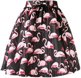 Red Valentino - flamingo print drawstring skirt - women - coton/Polyester - 42