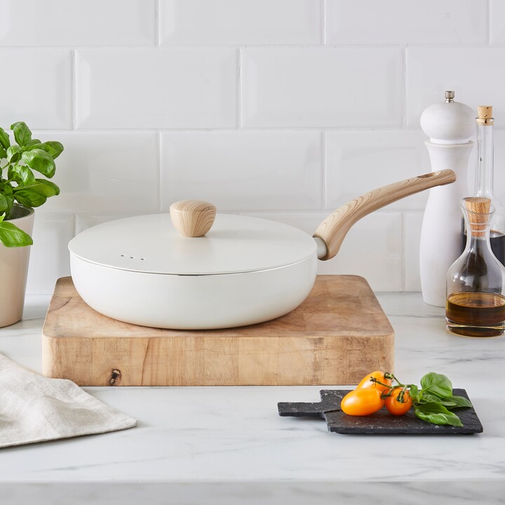 Dunelm Churchgate Non-Stick Aluminium Cream Skillet, 26cm Beige