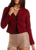 Thumbnail for your product : Charlotte Russe Chevron Textured Blazer