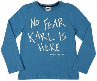 Karl Lagerfeld Paris Printed Cotton Jersey T-Shirt