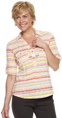 Women's Cathy Daniels Striped Roll-Tab Shirt