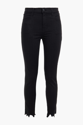 J Brand Ruby cropped distressed high-rise skinny jeans