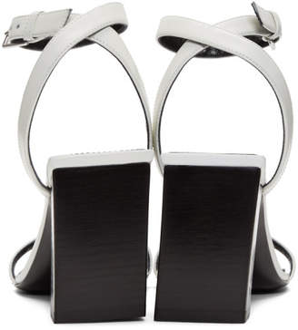 Balenciaga White Double Strap Square Sandals