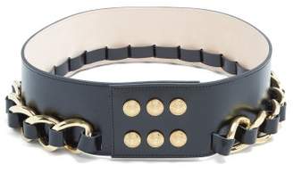 Balmain Chain Embellished Leather Waist Belt - Womens - Gold