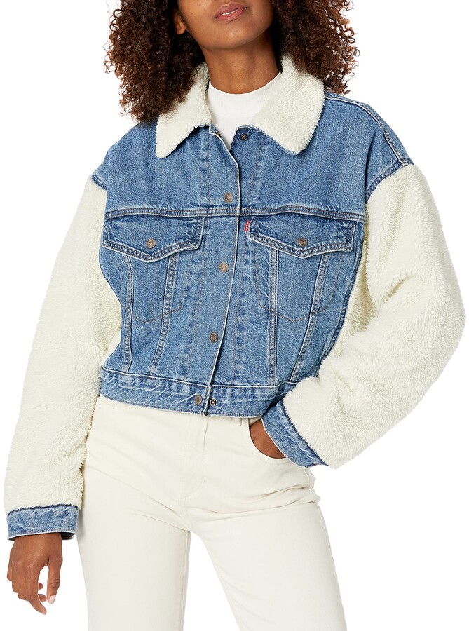 Levi's Women's Cropped Loose Winter Sleeve Jacket - ShopStyle