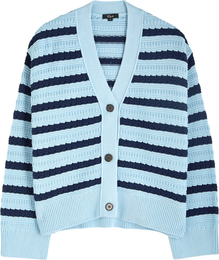 Rails Geneva Striped-intarsia Cotton Cardigan