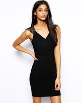 Thumbnail for your product : Lipsy Textured Body-Conscious Dress with Lace Back