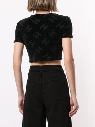 Chanel Pre Owned 1990s interlocking CC logo cropped top