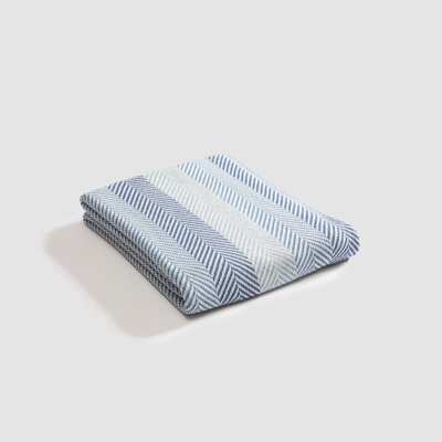 In2Green Cotton Sustainable Knit Striped | Chevron Throw Blanket - Herringbone Hues