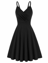 Thumbnail for your product : GRACE KARIN Fancy Pin Up Hen Night Cami Dress Summer Women V-Neck A-line Communion Prom Outing Dress Black XL