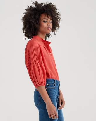 7 For All Mankind Blouson Pleated Top in Poppy
