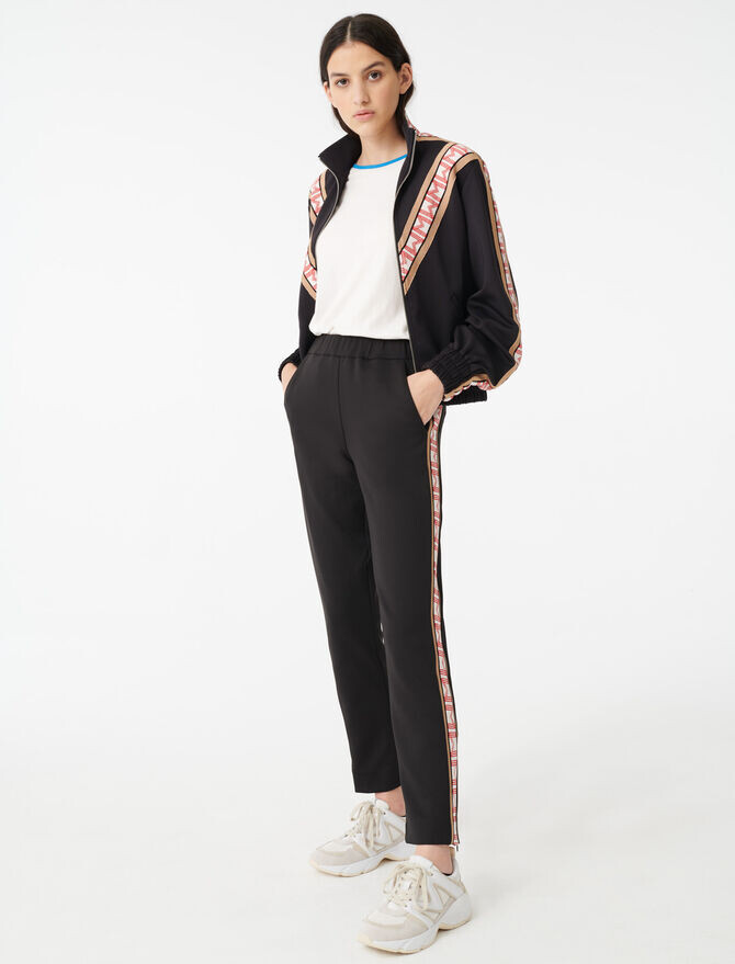 Maje Tracksuit bottoms with bands - ShopStyle Pants
