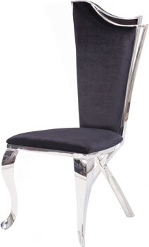 Rosdorf Park Cyrene Black Fabric & Stainless Steel Side Chair (Set Of 2)