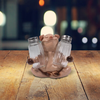 FC Design 5"W Pig Salt & Pepper Shaker Holder