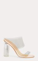 Thumbnail for your product : PrettyLittleThing Clear Block Heel Twin Strap Sandal