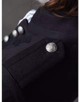 Thumbnail for your product : Burberry Shearling Trim Wool Blend Regimental Jacket