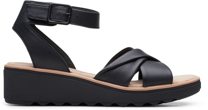 clarks ankle strap wedge