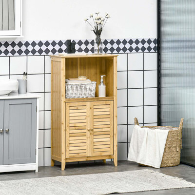 Latitude Run Bamboo Floor Cabinet Bathroom Floor Cabinet