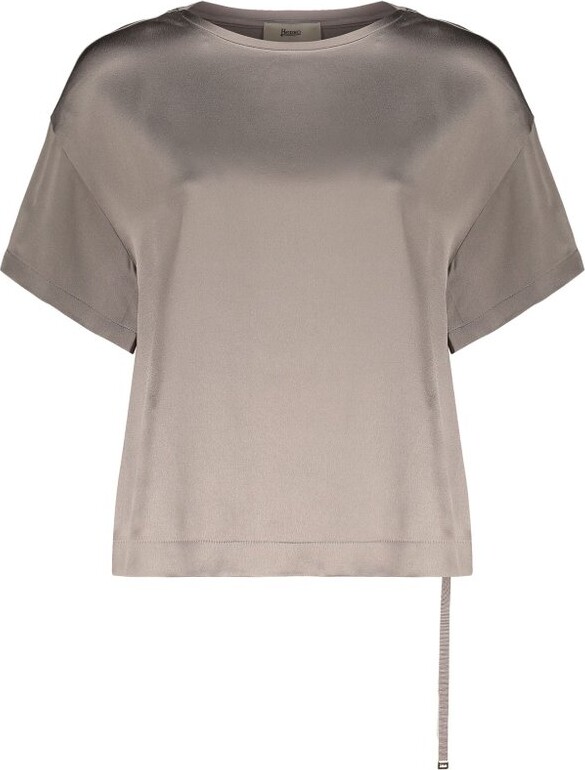 Herno Short-Sleeve Asymmetric-Hem Top