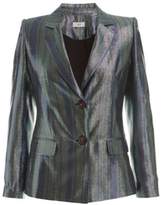 Thumbnail for your product : Wolf & Badger Vesper Blue Metallic Silk Suit Jacket